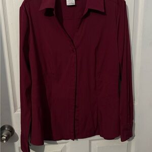 Fred David Deep Red Stretch Shirt